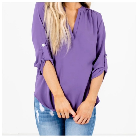 64 Boho Beautiful V Neck Chiffon Style 3/4 Sleeve Blouse - Picture 7 of 7